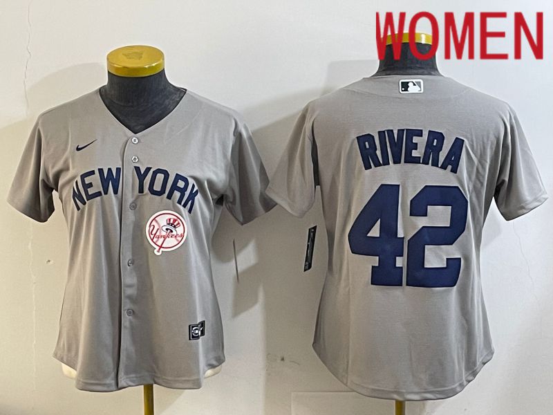 Women New York Yankees #42 Rivra grey 2024 Nike MLB jersey 20241121